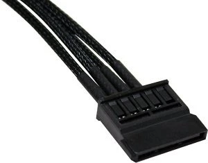 NZXT SATA-Stromadapter 4-Pin [IDE] auf 15-Pin [SATA] 20cm, sleeved schwarz