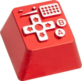 Zomoplus Keycap Retro Gamepad I, Aluminium, silber/rot, 1 Taste