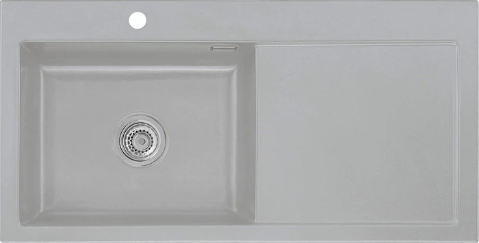 systemceram Mera 100 SL F Einbau Becken links titan
