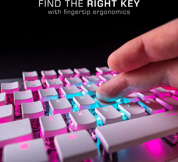 Roccat Vulcan TKL Pro, LEDs RGB, Arctic White, weiß/silber, Titan Optical Linear, USB, DE