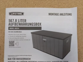 Lifetime Kissenbox Gartenbox 570l lichtgrau