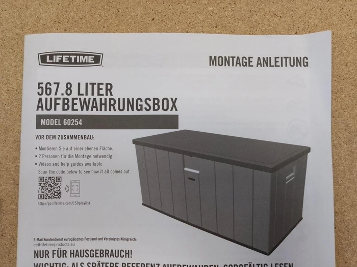 Lifetime Kissenbox XXL Gartenbox 570l