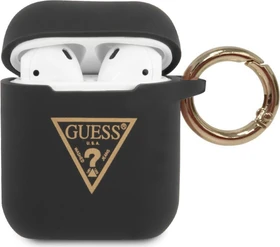 Guess Airpods 1 und 2 Hülle Silicone Triangle schwarz