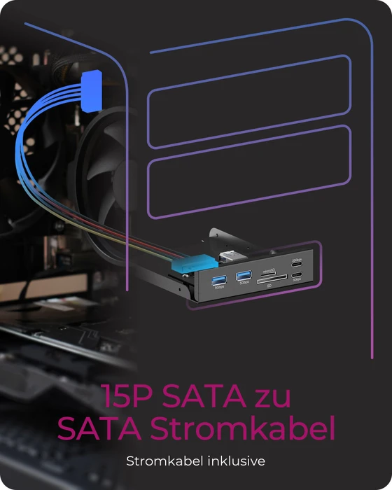 RaidSonic Icy Box IB-HUB1419-i3, USB 3.2 20-Pin Key-A [Stecker]