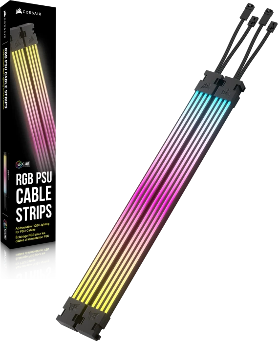 Corsair iCUE ARGB PSU Cable Strips, schwarz