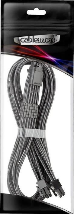 CableMod C-Series Pro ModMesh, 12V-2x6 Kabel, Corsair Type 4/Type 3, 2x 8-Pin PCIe Stecker auf 16-Pin PCIe 5.1 12V-2x6 Stecker, Adapterkabel, carbon, 60cm