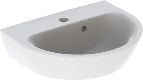 Geberit Renova Handwaschbecken 45cm, Hahnloch mittig, mit Überlauf, weiß