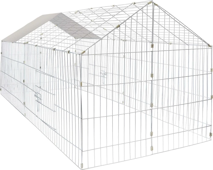Wiltec Freilaufgehege Kaninchen, silber