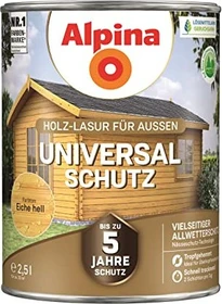 Alpina Farben Universal-Schutz Holz-Lasur außen eiche hell, 2.5l