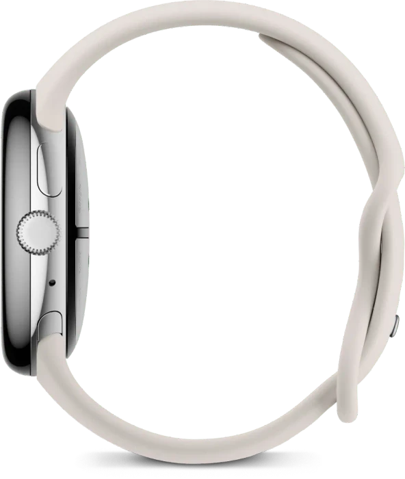 Google Pixel Watch 3 (LTE) 45mm Polished Silver mit Sportarmband Porcelain