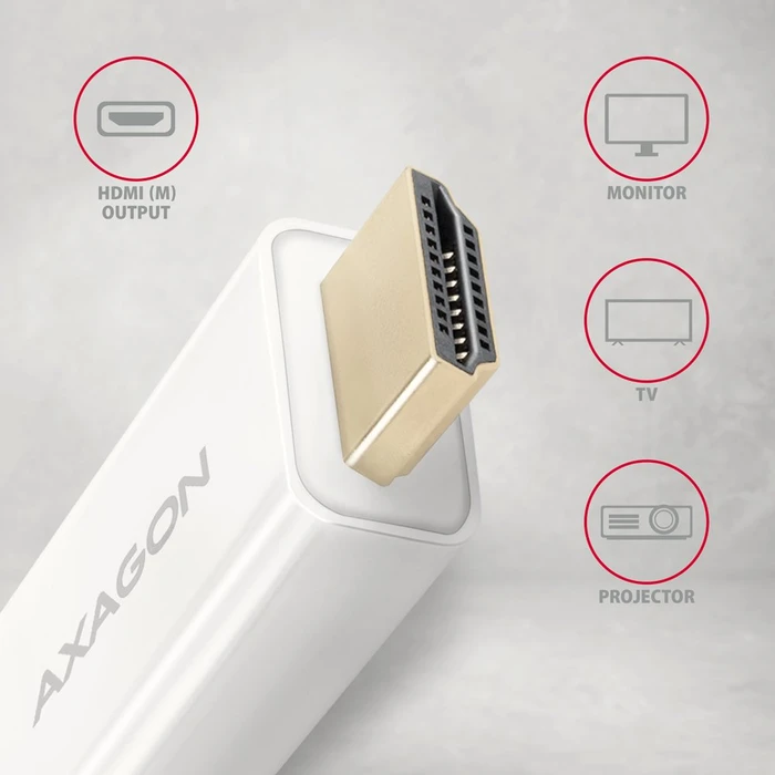 Axagon Mini DisplayPort 1.2/HDMI 1.4b Adapterkabel weiß, 1.80m