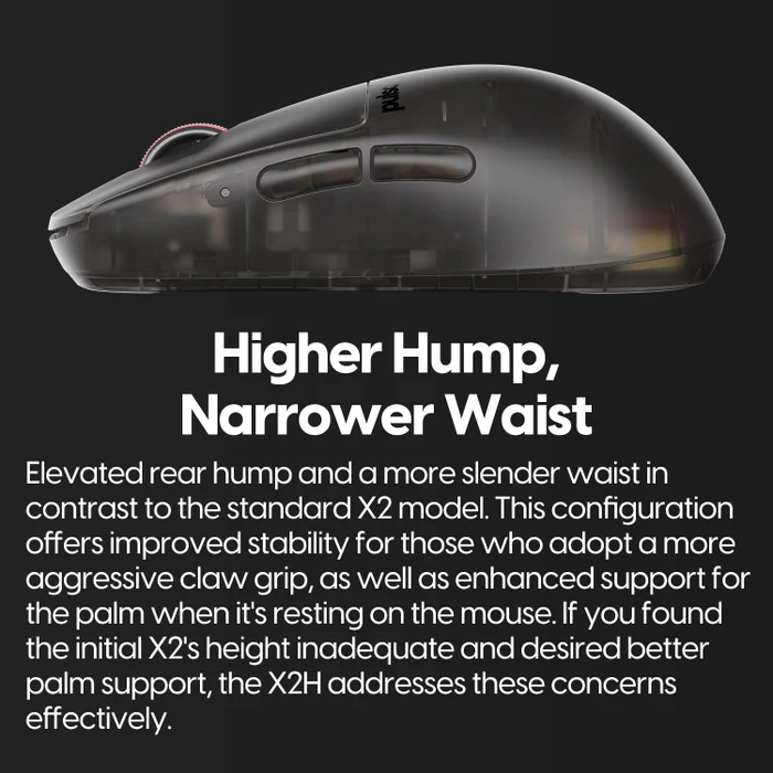 Pulsar Gaming Gears X2H Mini Wireless ClearBlack Edition, USB