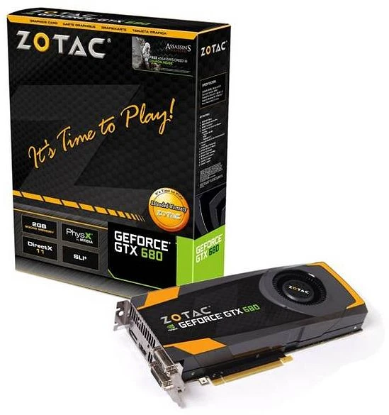 Zotac GeForce GTX 680, 2GB GDDR5, 2x DVI, HDMI, DP