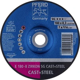 Pferd E 180-8 ZIRKON SG CAST+STEEL Schleifscheibe, 180x8.3x22.23mm, 10 Stück