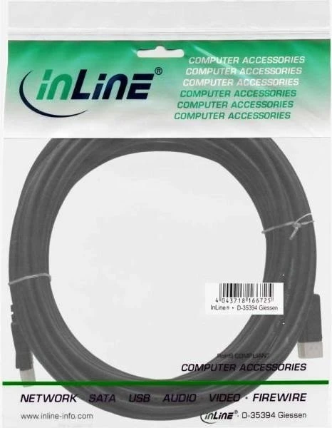 InLine DisplayPort 1.1 Kabel schwarz, 10m (17110P) – Bild 2 von 2