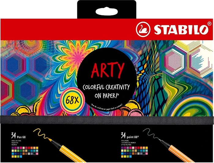 STABILO Pen 68 & point 88 Arty Creative Set sortiert, 68er-Set, Kartonetui