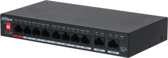 Dahua PFS30 Desktop Gigabit Switch, 10x RJ-45, 96W PoE++