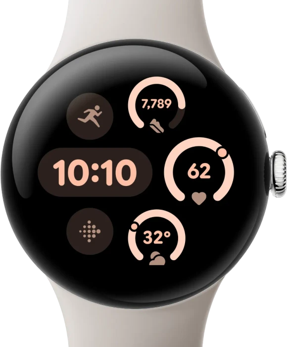 Google Pixel Watch 3 (LTE) 41mm Polished Silver mit Sportarmband Porcelain