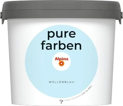 Alpina Farben Pure Farben Wandfarbe wellenblau innen blau, 2.5l