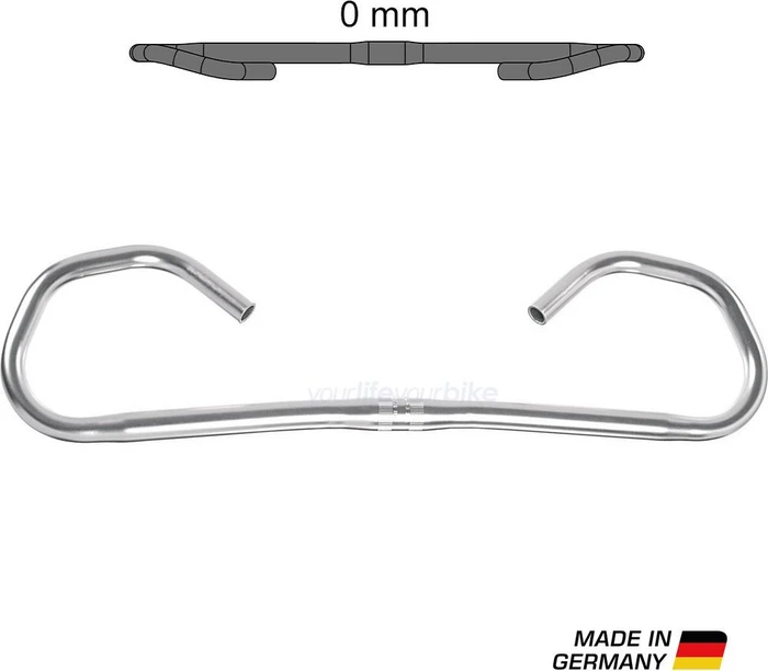 Ergotec Hornbar Comfort 25.4mm/0mm Trekking Lenker 565mm silber