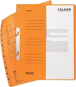 Falken Einhakhefter A4, 1/2 Vorderdeckel, kaufmännische Heftung, A4, orange