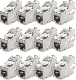 deleyCON Keystone Modul RJ-45 Buchse via Verlegekabel, Cat6a, STP, 12er-Pack