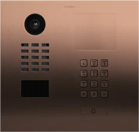 DoorBird D2101KH IP Video Türstation für Einfamilienhäuser, 1 Ruftaste, Keypad Modul, Edelstahl V2A, gebürstet, Bronze-Optik