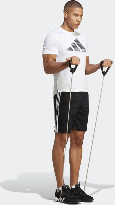 adidas Train Essentials Piqué 3-Streifen Trainingshose kurz schwarz/weiß (Herren)