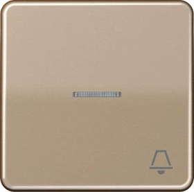 Jung Serie CD Wippe Metall mit Symbol "Klingel" und Lichtleiter, gold-bronze