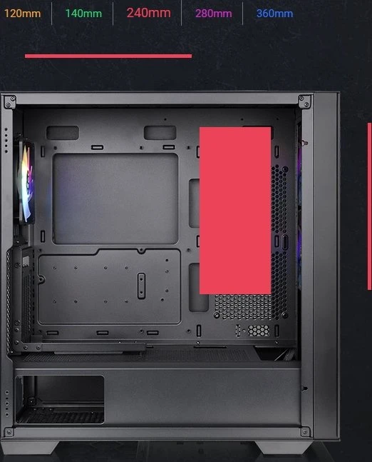 Thermaltake Divider 370 TG ARGB, schwarz, Glasfenster