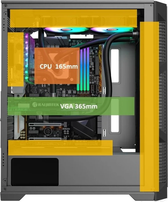 Raijintek Arcadia III, Glasfenster