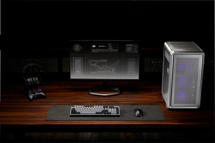 Cooler Master MasterFrame 400 Mesh, silber, Glasfenster