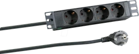 EFB Elektronik 10" Rackmount Aluminium Steckdosenleiste, 1HE, 4-fach, 250V, grau, 2m