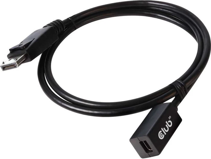 Club 3D DisplayPort/Mini DisplayPort 1.4 Verlängerungskabel 8K60Hz DSC1.2 HBR3 HDR schwarz, 1m