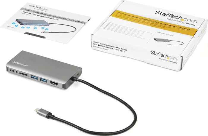 StarTech USB-C Multiport-Adapter Space Grey, USB-C 3.0 [Stecker]