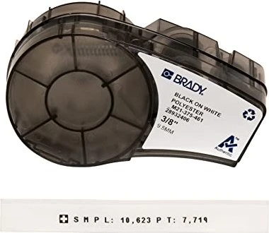 Brady Cryogenic Labor Labels Beschriftungsband, 9.5mm, schwarz/weiß