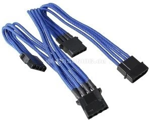 BitFenix Alchemy 4-Pin Molex auf 3x 4-Pin Molex 55cm, sleeved blau/schwarz