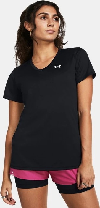 Under Armour Tech V Funktionsshirt kurzarm schwarz/weiß (Damen)
