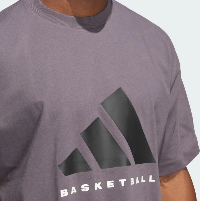 adidas Basketball genderneutral T-Shirt kurzarm grey strata