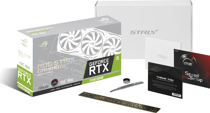 ASUS ROG Strix GeForce RTX 2080 SUPER OC White, ROG-STRIX-RTX2080S-O8G-WHITE-GAMING, 8GB GDDR6, 2x HDMI, USB-C, 2x DP