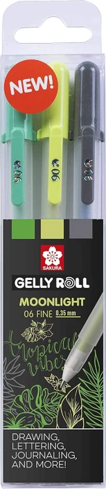 Sakura Gelly Roll Moonlight 06 F Botanic Shades Gelroller (Mine) sortiert, 3er-Set, Etui