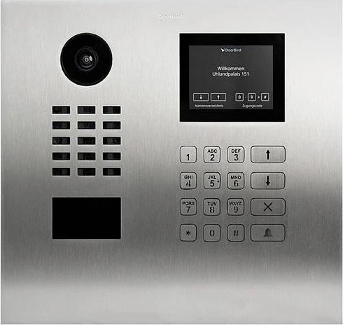 DoorBird D21DKH IP Video Türstation für Mehrfamilienhäuser/Gebäudekomplexe, Keypad Modul, Display Modul, Edelstahl V2A, gebürstet