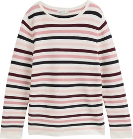 Tom Tailor Rundhalsausschnitt Strickpullover rose ottoman knit (Damen)