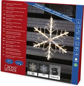 Konstsmide Fensterbild Acryl Schneeflocke LED 24x warmweiß