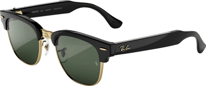 Ray-Ban Meta Audio Clubmaster shiny black/clear-green graphite transitions