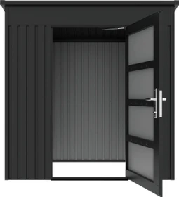 Floraworld Premium Gerätehaus 197x146cm metallic schwarz