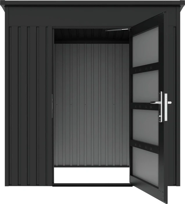 Floraworld Premium Gerätehaus 197x146cm metallic schwarz