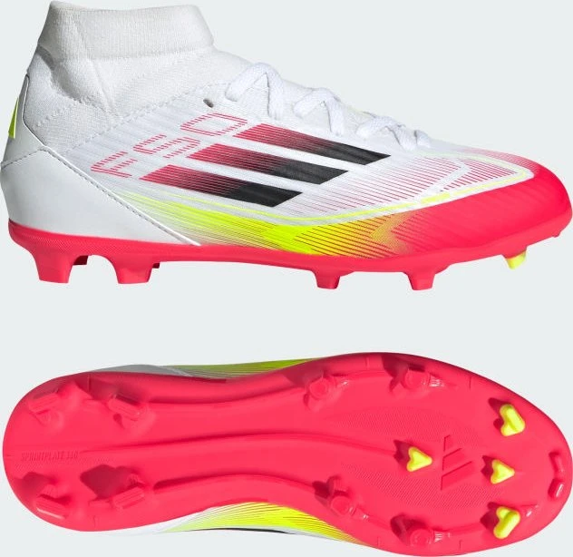 adidas F50 League Mid FG/MG cloud white/core black/solar yellow (Junior)