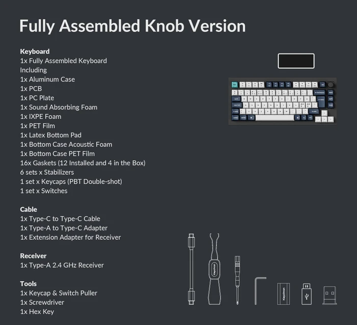 Keychron Q1 Max, Carbon Black, 75%, PBT, LEDs RGB, Gateron Jupiter BROWN, USB/Bluetooth, DE