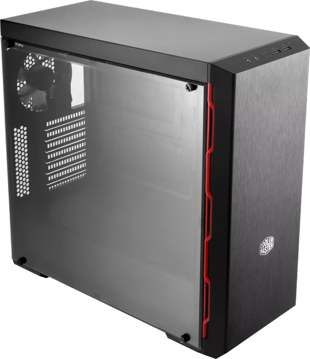 Cooler Master MasterBox MB600L, schwarz/rot, Acrylfenster